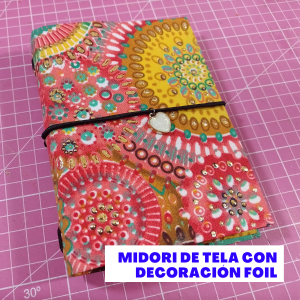 MIDORI DE TELA CON DECORACIÓN FOIL