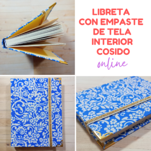 Libreta con empaste de tela interior cosido